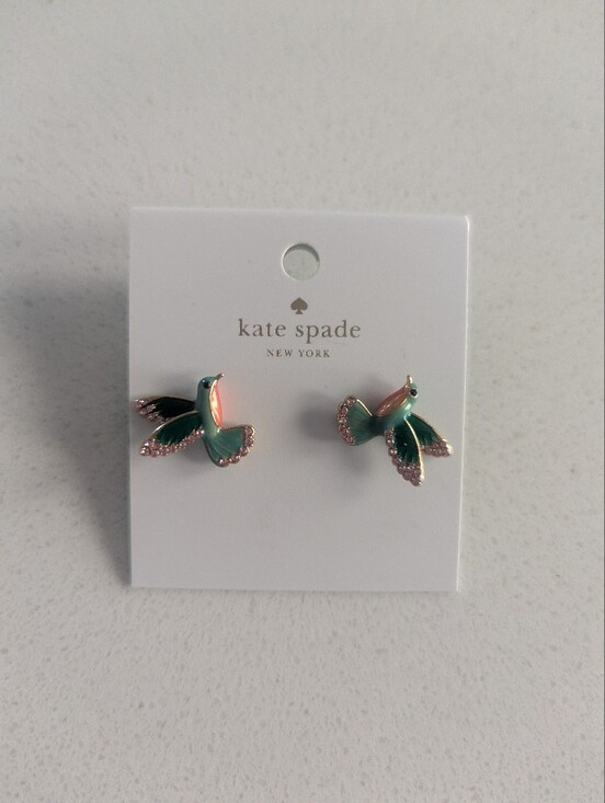 kate spade Jewelry - kate spade New York Hummingbird Stud Earrings - Green & Pink